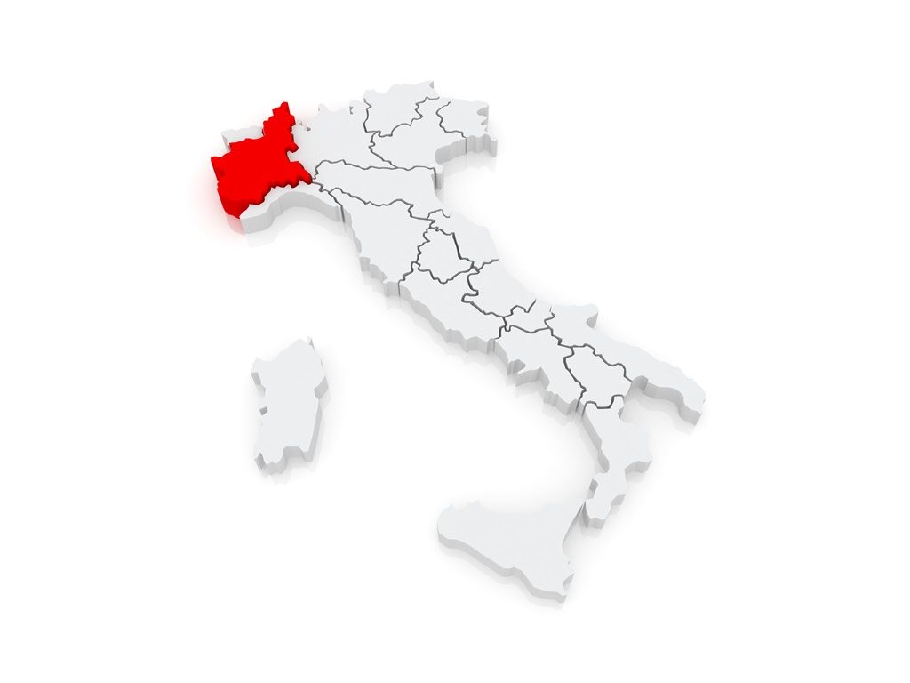 Kort over Piemonte